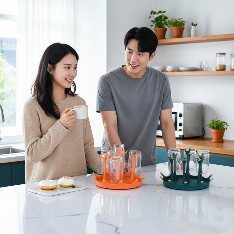 주방 컵건조대 카페 컵홀더 유리잔 컵수납대 커피잔 정리대