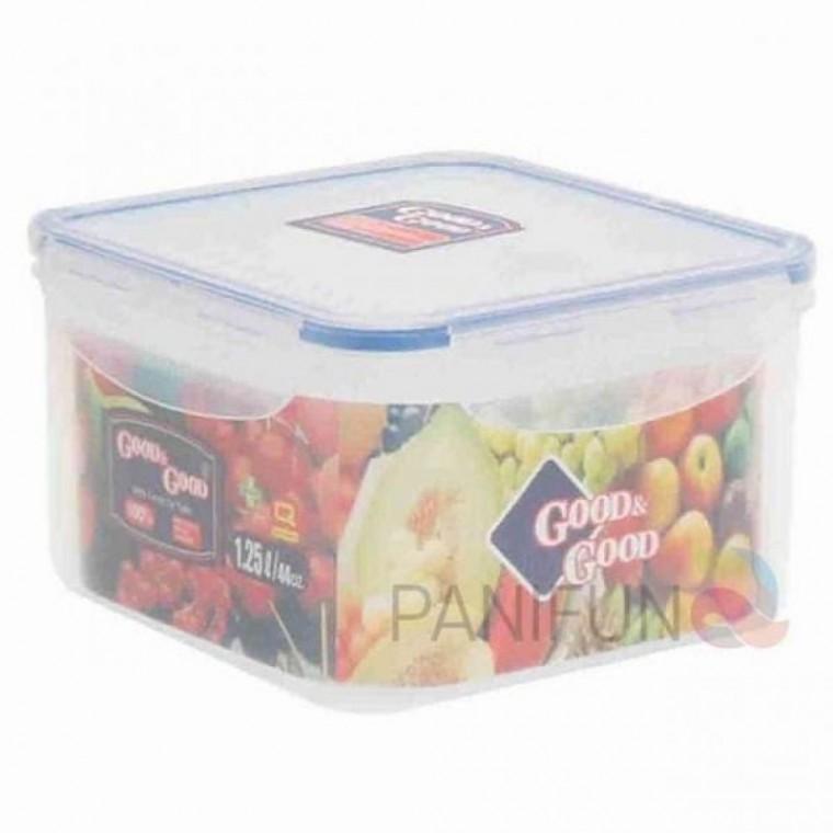 정사각 밀폐보관용기 1.25L 냉장고수납용기 플라스틱밀폐용기 플라스틱반찬통 냉장고보관용기 프라스틱반찬