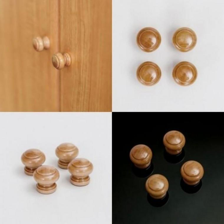 가구 손잡이 우드 장롱 수납장 서랍장 원형 손잡이 4개 1세트 서랍손잡이 싱크대손잡이