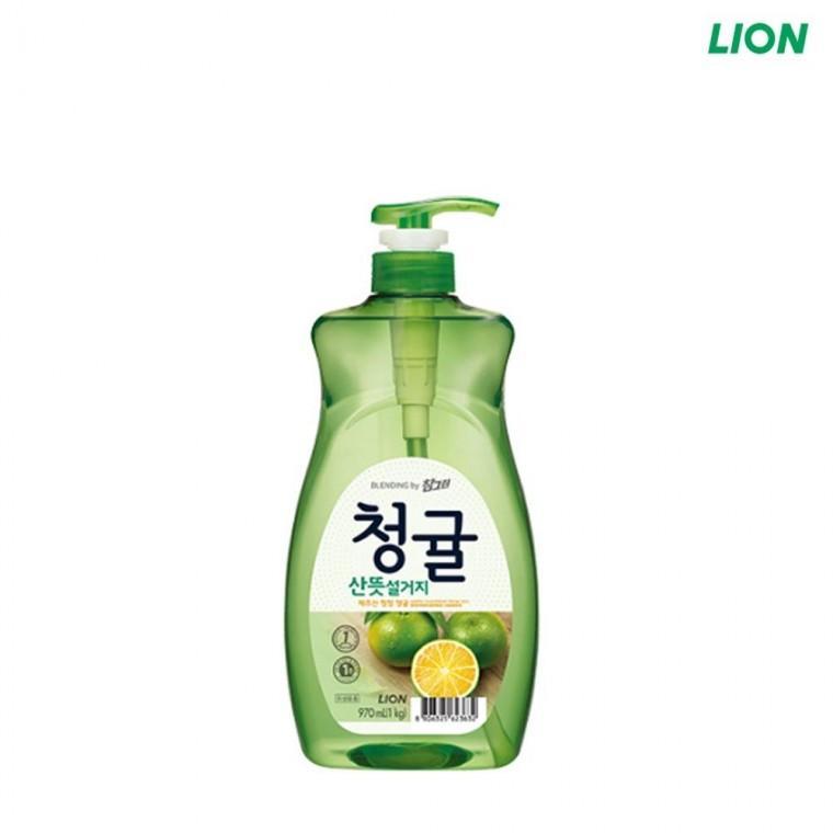 참그린 다용도세제 청귤 주방세정제 산뜻설거지 주방세제 1kg 펌프용기 용기 1EA 용품