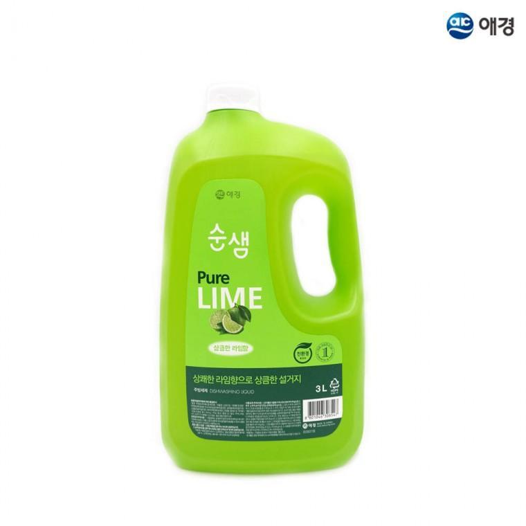 리필세제 순샘 과일세척제 라임 주방 세제 3L 세정제 용기 1EA 설거지용품 다용도 리필 고농축 집들이선물