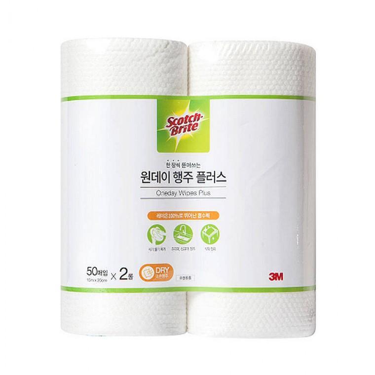 원데이 행주 플러스 50매X2Roll 1회용 키친타올 주방용품 기름 물기제거