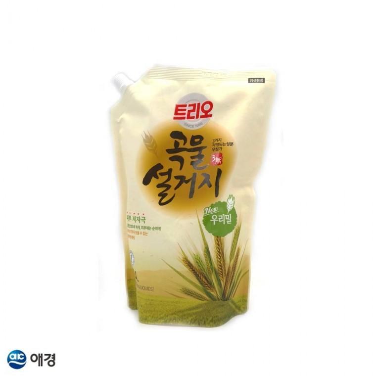 리필세제 트리오 곡물 설거지 고농축 우리밀 주방 세제 1.2L 리필 1EA