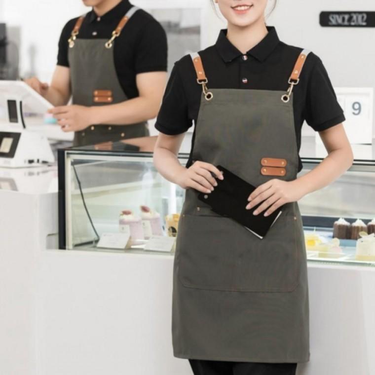 주방 카페 공방 작업 앞치마 목공용 캔버스 바리스타 앞치마