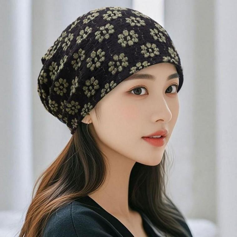 여성 주방 반다나 위생 식당 꽃무늬 비니 두건 모자