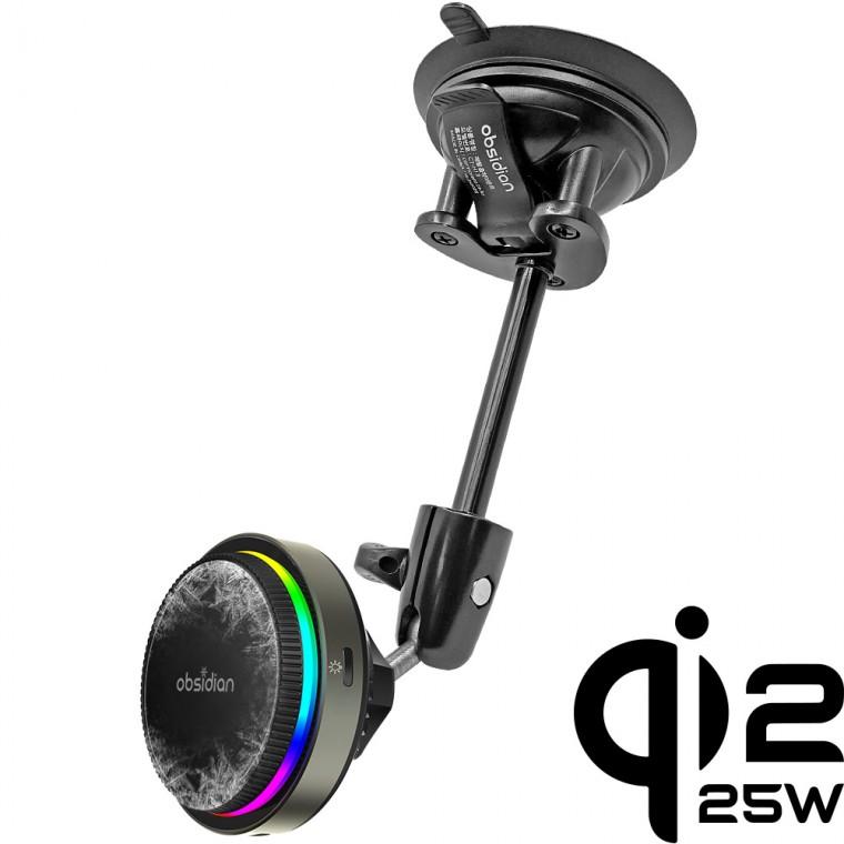 차량용 유리 흡착 Qi2 25W 맥세이프 e쿨링 핸드폰 고속 무선충전거치대