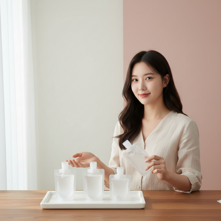 기내 용기 여행용 로션 젤 휴대용 바디워시 화장품 담는 튜브형 공병 50ml 여행