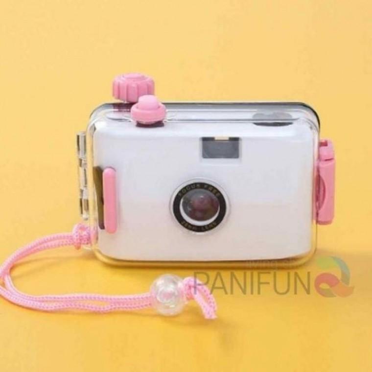 빈티지카메라 화이트핑크 필름사진기 토이카메라 여행용카메라 수동필름카메라 여행카메라 방수
