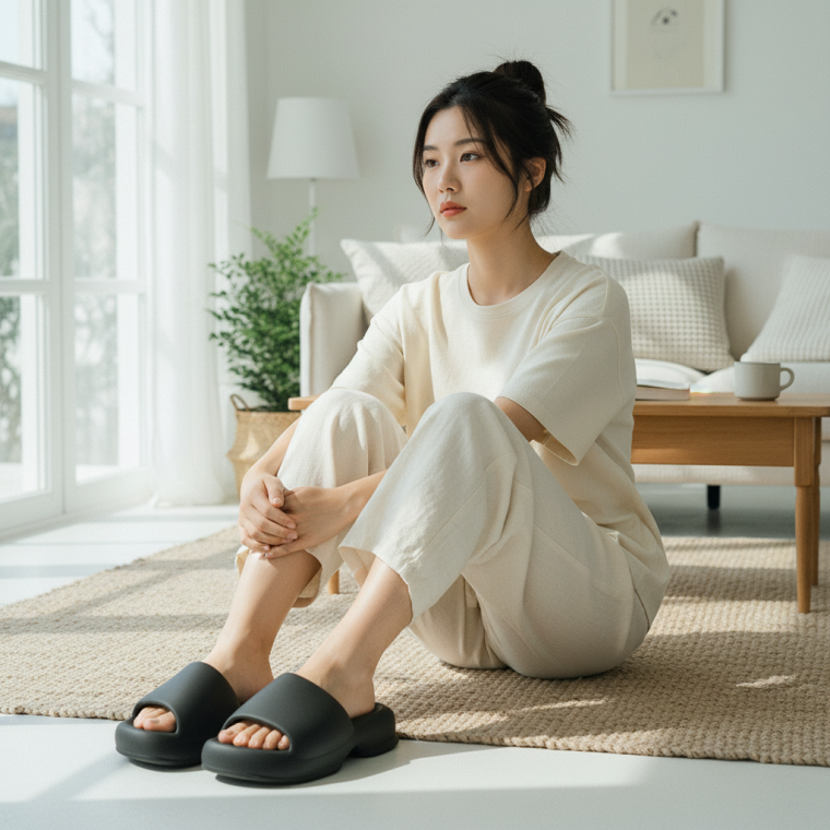 푹신한 통굽 슬리퍼 여행용 편한 데일리 쿠션 샌들 여성 사무실 실내화