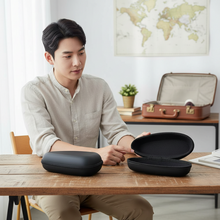 전기 면도기 휴대용 하드 케이스 여행용 파우치 충격 방지 커버 보관함 2개입