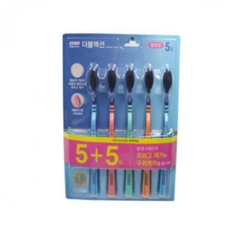 더블액션 칫솔 5+5개 회사칫솔 여행용칫솔