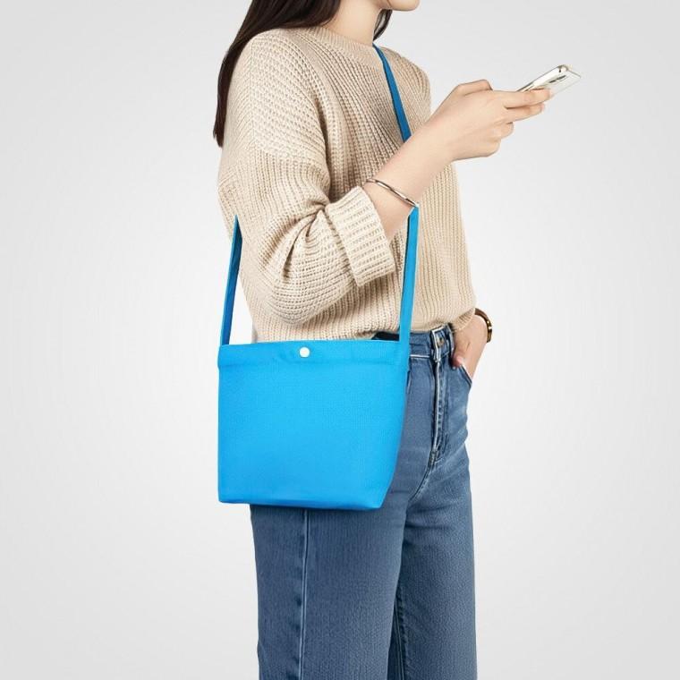 원버튼 캔버스 미니 크로스백 스카이 무지 에코백 가벼운 여행용 데일리 가방