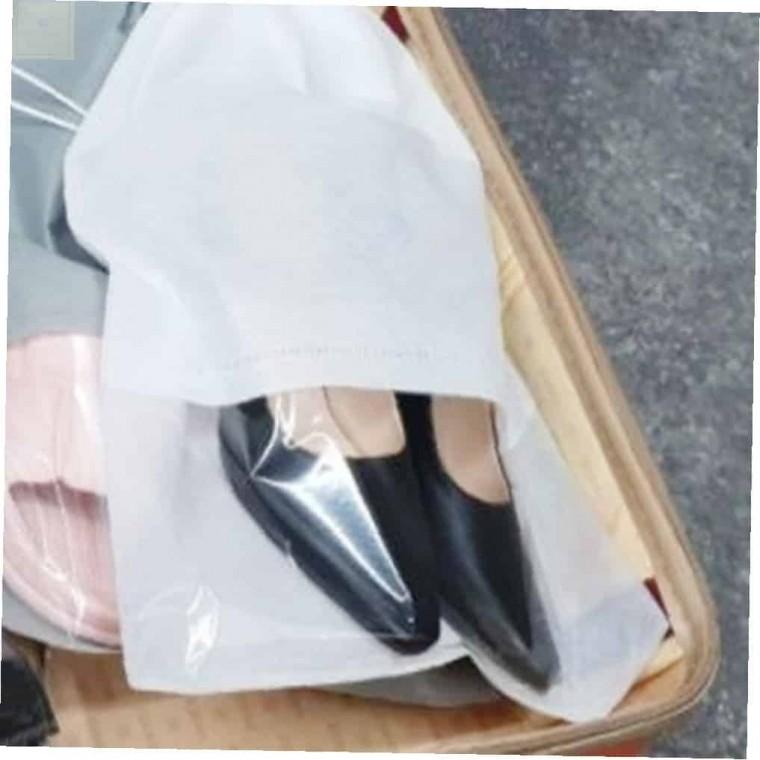 신발주머니 화이트 투명 여행용 신발가방