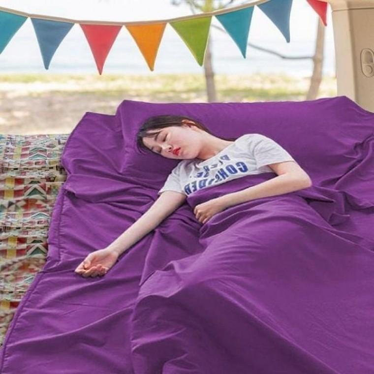 (210x160cm) 퍼플 캠핑침낭 캠핑 여행용