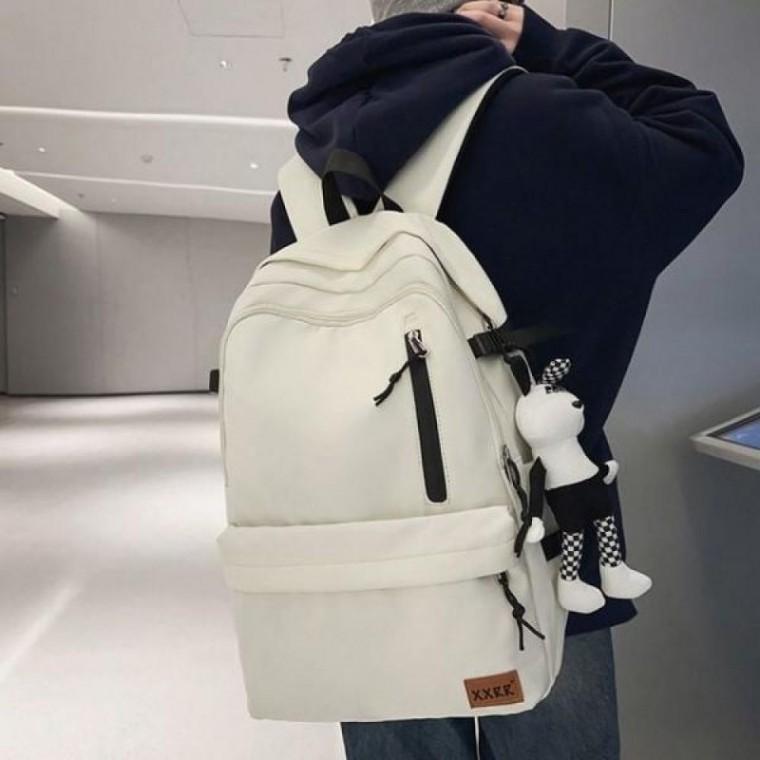 캐쥬얼백팩 캐리어결합 가방 데이트립 (화이트) 캐주얼백팩 여행 데일리