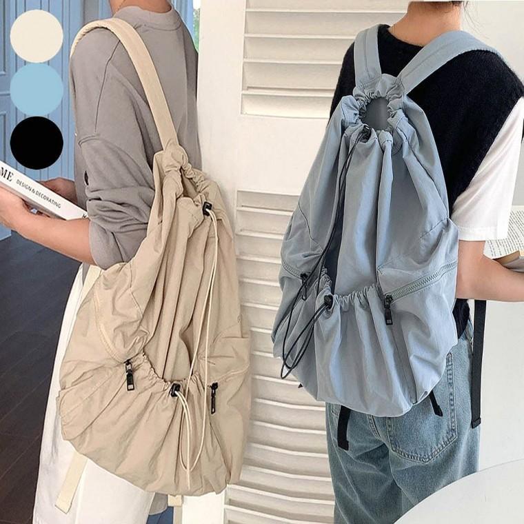 보부상 백팩 스트링 복조리 가방 Y2K 트렌디 나일론