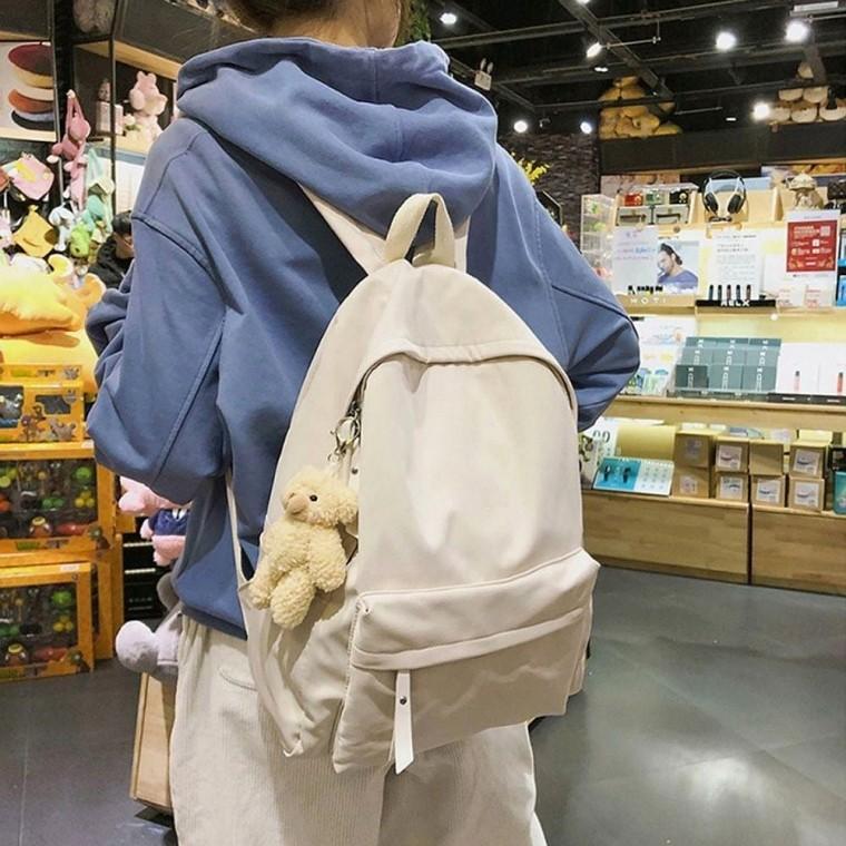2컬러 남녀공용 베이직 무지 백팩 학생 학원 가방