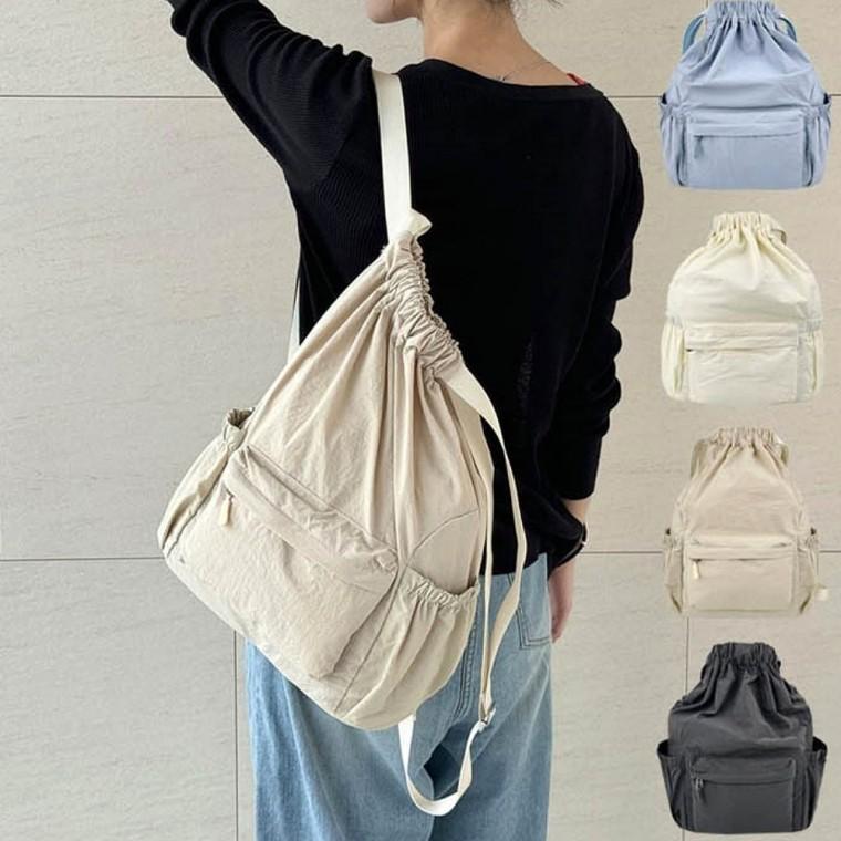 가벼운 데일리 포켓 가방 백팩 멀티 스트링 트렌디