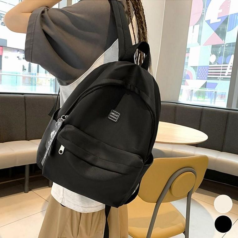 포함 2컬러 데일리 남녀 백팩 학생가방 키링 무지