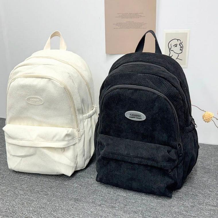 백팩 코듀로이 수납 골덴 학생 2색 책가방 멀티포켓