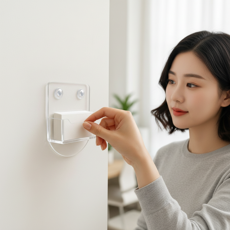 투명 아크릴 명함꽂이 벽걸이형 사무실 명함거치대 정리함