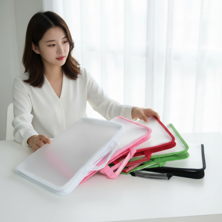 A4 손잡이형 서류 가방 문서 보관 파일 케이스 사무용 정리함 도큐먼트 홀더