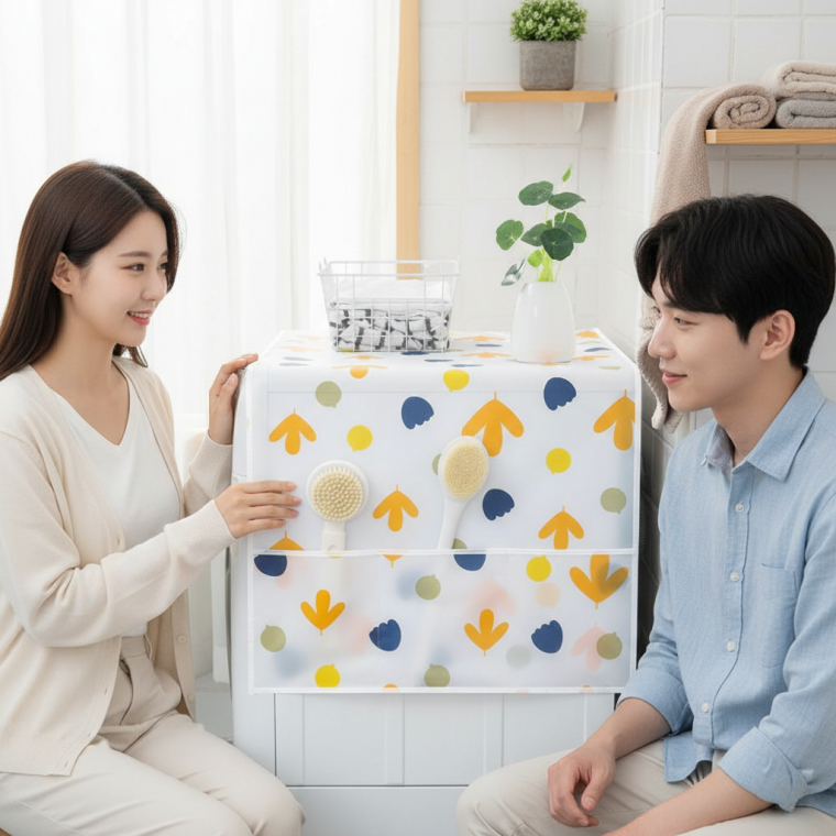 PEVA 재질 생활 방수 보관 파우치 옷 먼지 방지 커버 투명 정리함 가방