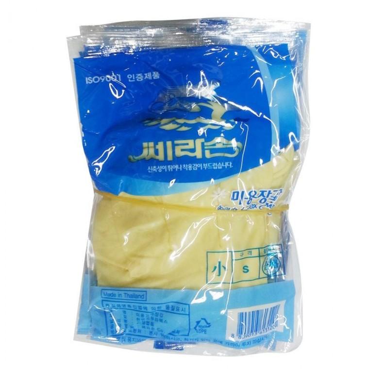 다용도고무장갑 일회용장갑 쎄라손 미용장갑(소)-10개 라텍스 다용도 고무장갑