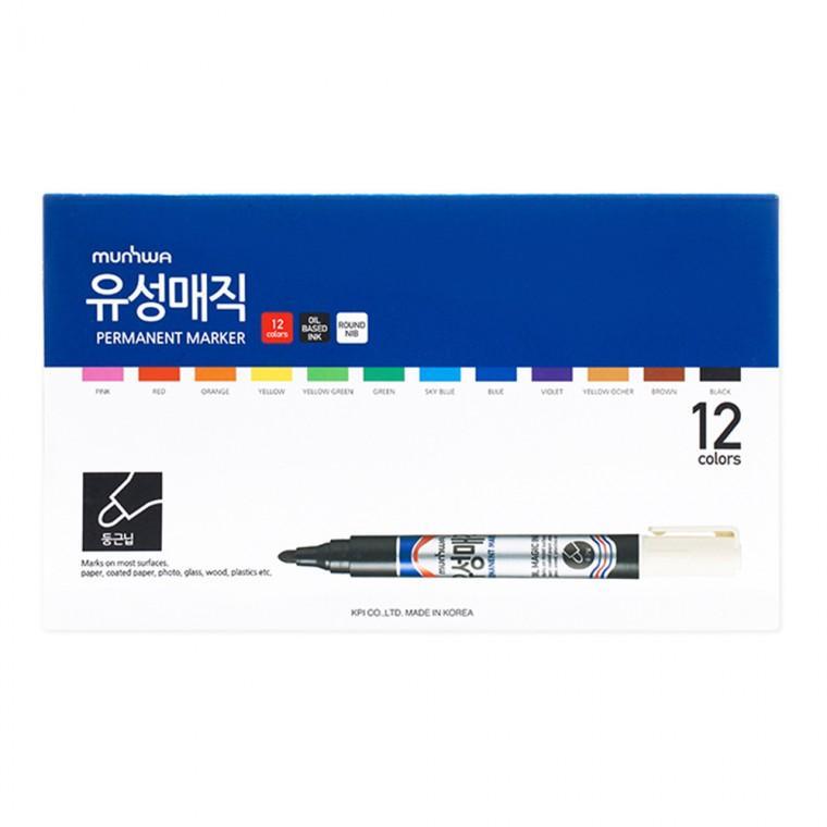 유성매직 12색 매직 세트 다용도 둥근닙 마킹 유성마카 다용도매직