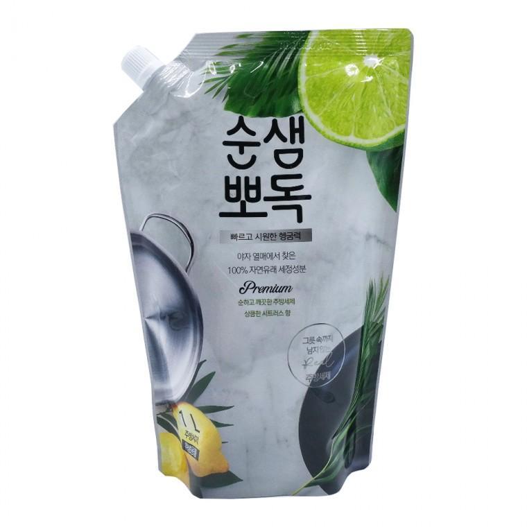용세제 순샘 뽀독 주방 다용도 세제 시트러스향 리필 세정제 파우치 1L 용 설거지용품 과일세척제