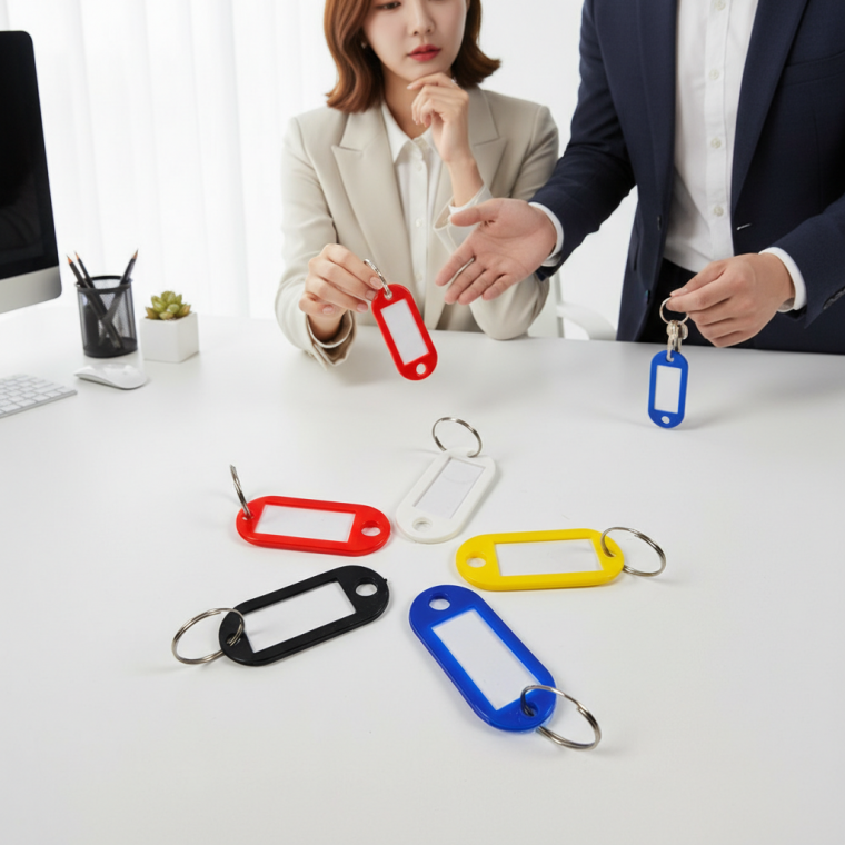 다용도 컬러 플라스틱 열쇠고리 회사 사무실 관리실 명찰 식별용 태그