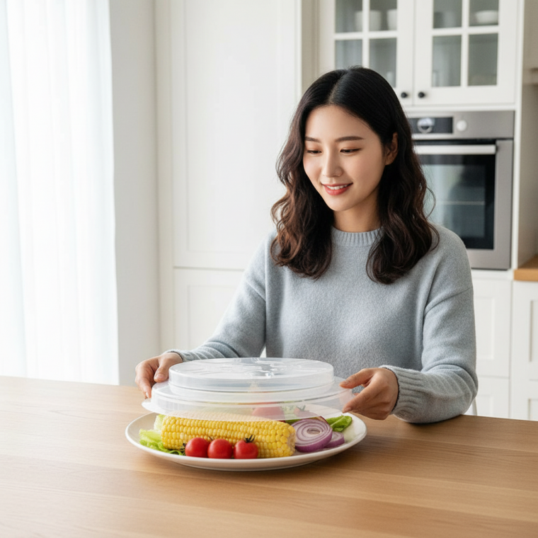 실리콘 음식 접이식 과일 보관 랩 전자레인지 식기 커버 다용도 주방용품