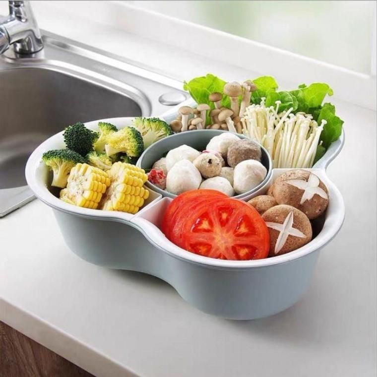 다용도 물빠짐 채반 세척볼 주방 과일 야채 바구니 플라스틱 채망 설거지 용품 싱크대