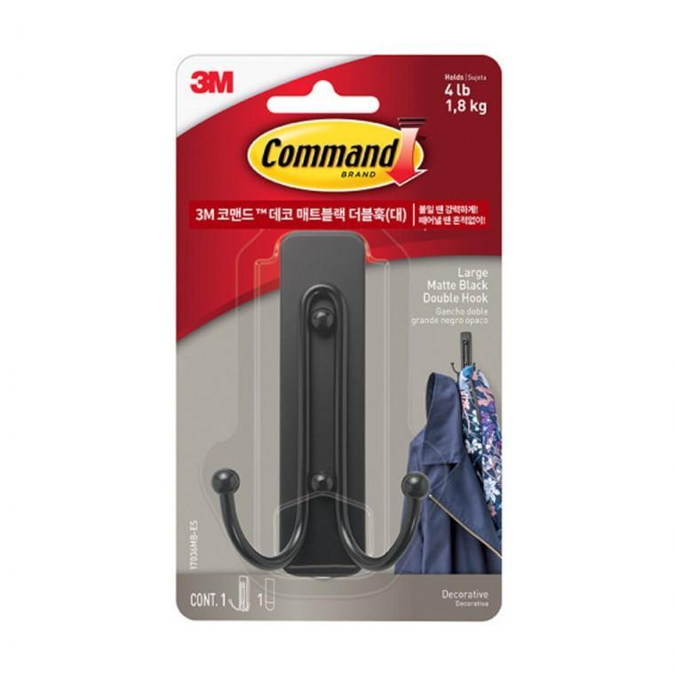 데코 걸이 더블훅 다용도 17036MB 매트블랙 대형 후크 옷 가방