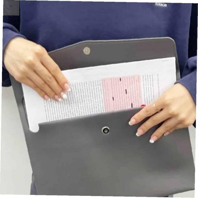 파일가방 블랙 자석파우치 문서홀더 똑딱이파우치