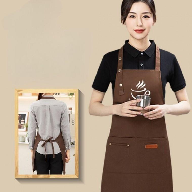 원피스형 바리스타 앞치마 남여공용 카페 앞치마 데일리 요양 포켓 생활