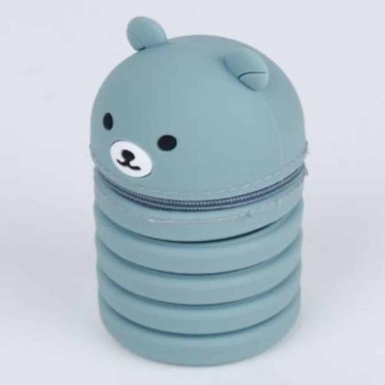 스탠딩필통 귀여운사무용품 연필꽂이 펜꽂이 필통 실리콘 스탠딩 곰