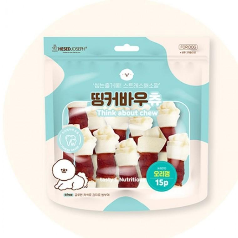 띵커바우츄 강아지간식 개껌 애견껌 반려견 간식 오리껌 15p