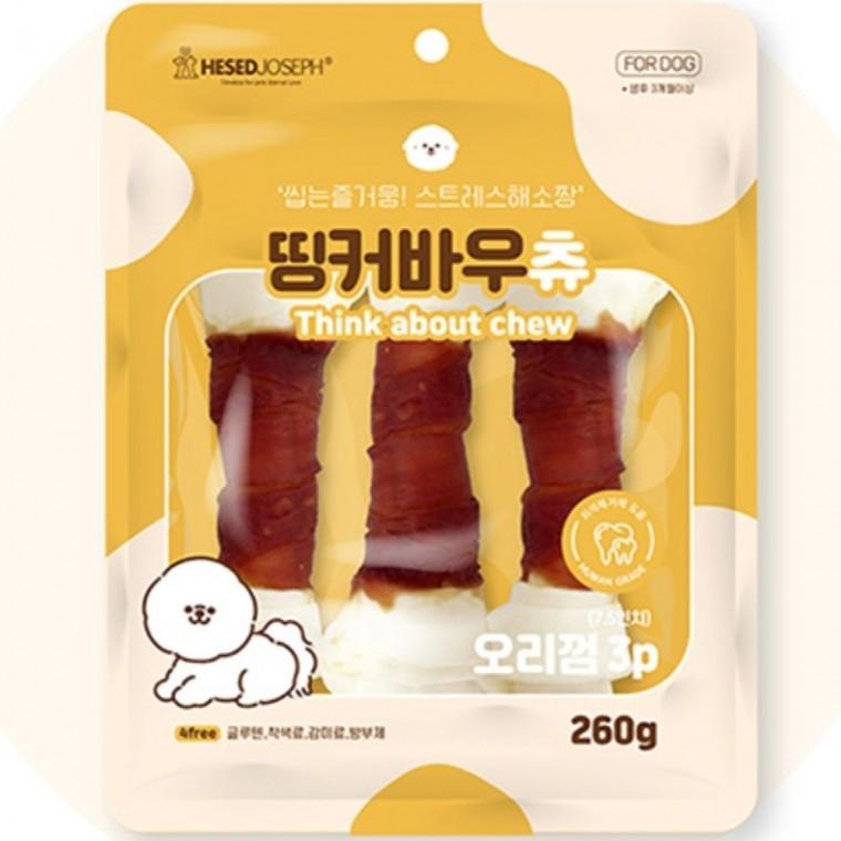 띵커바우츄 강아지간식 개껌 애견껌 반려견 간식 오리껌 3p