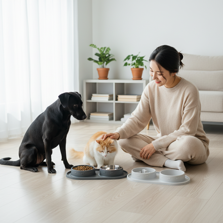 고양이 강아지 슬로우 식기 급체 방지 사료 그릇 반려동물 애견 반려묘 펫 식사 속도 조절 급식기