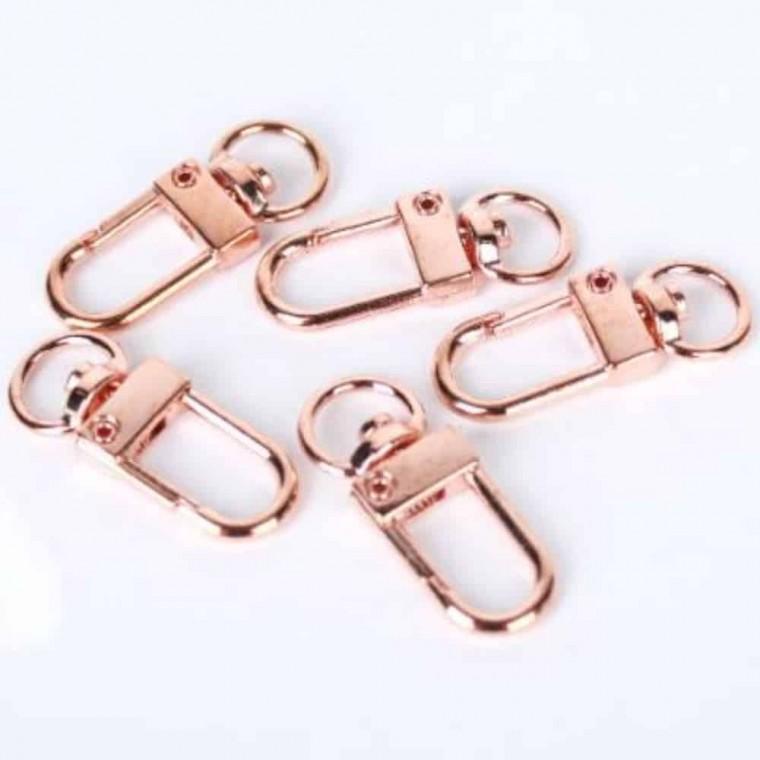 키링만들기 키링DIY 키링파츠 D고리 D형 회전고리 키링 로즈골드 5P
