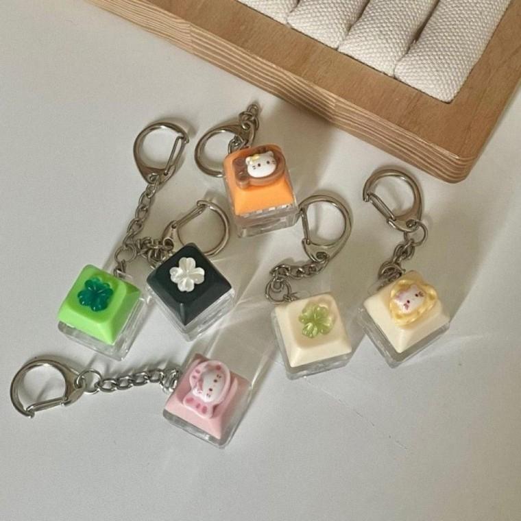 기계식 키보드 키캡 모양 열쇠고리 링 키링 데일리 패션 가방 연결 고리