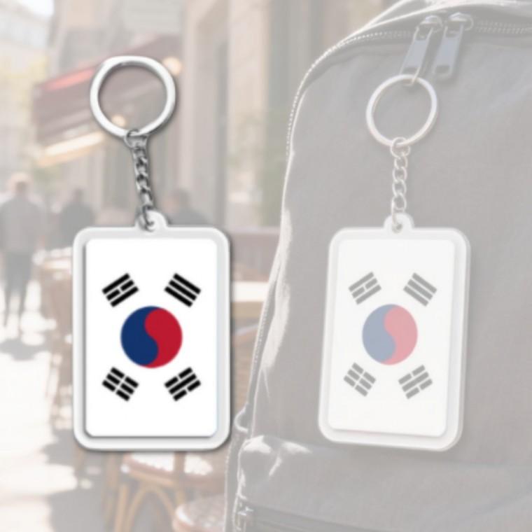 국기 문양 장식 사각 태극기 키링 가방 장식 키홀더