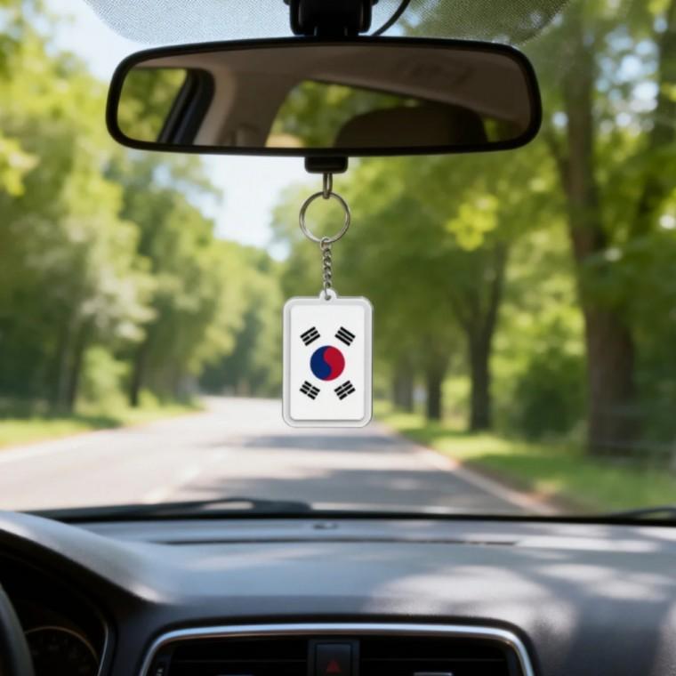 사각 태극기 키링 가방 장식 열쇠고리 차키 고리