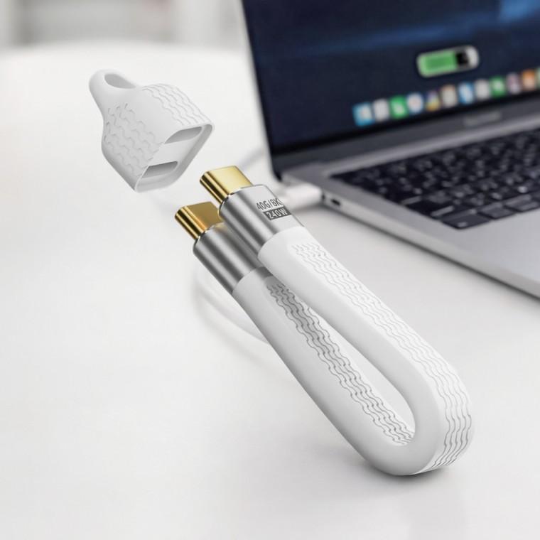 240w USB4.0 C to C 고속충전 키링 케이블(화이트)