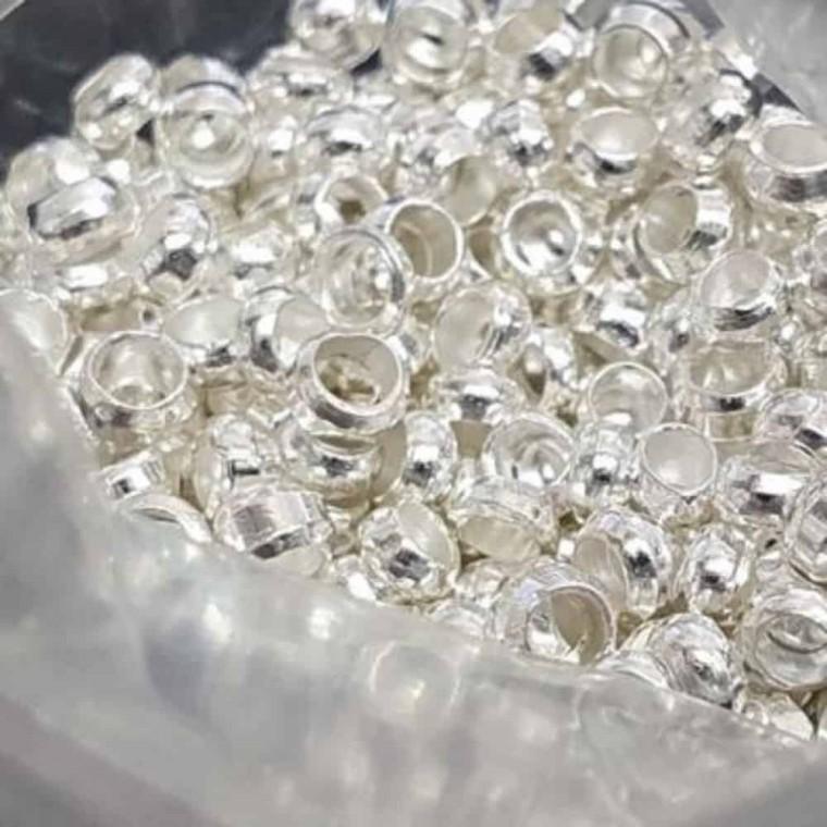 써지컬재료 키링부속품 비즈캡 비즈부자재 비드팁 누름볼 실버 2.5mm