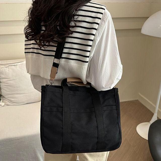 사각 데일리 캔버스가방 투웨이 크로스백 에코백 멀티 스트랩