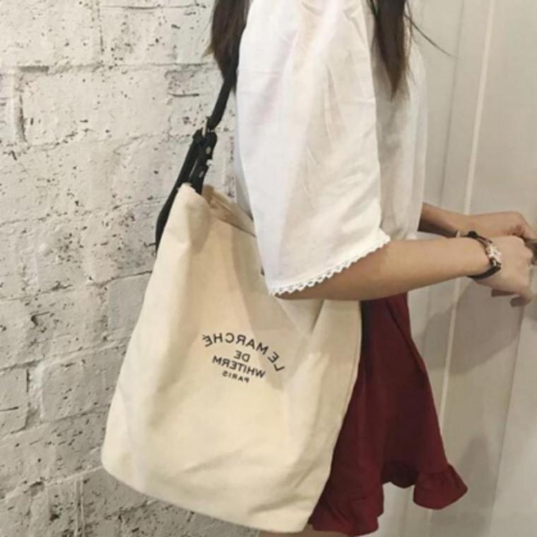 케주얼 데일리 숄더백 가방 배색 스트랩 레터링 에코백