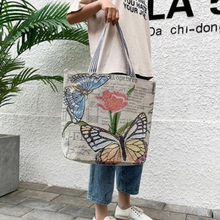 가방 숄더 나비 쇼퍼 빅 에코백 사이즈 여행 패션