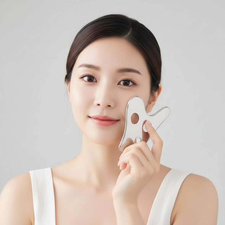 스테인리스 괄사 마사지기 얼굴 윤곽 리프팅 도구 페이스 안마기 관리용품